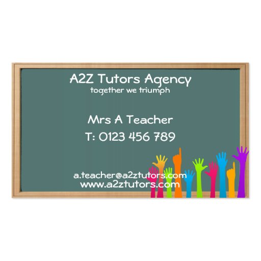 teachers or tutors business card (back side)