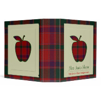 Teacher's Plaid Apple Binder