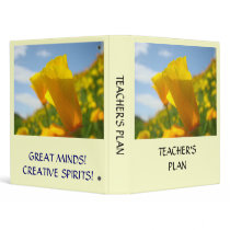 TEACHER'S PLAN BOOK Binder Gifts Poppy Flowers