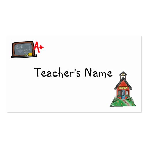 Teachers Profile Card Template Business Cards (front side)