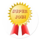 Teacher's Red and Yellow Ribbon Award Stickers