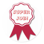 Teacher's Red Ribbon Award Stickers