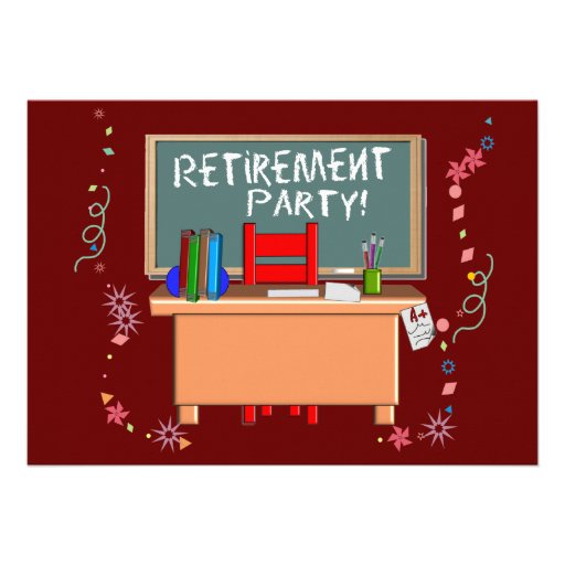 Teachers Retirement Party Invitations (front side)