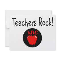 Teachers Rock Apple 2 invitations by TeeZazzle Teachers Rock Apple 2 invitations