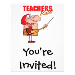 teachers rule female teacher cartoon invitations
