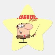 teachers rule male teacher character star sticker