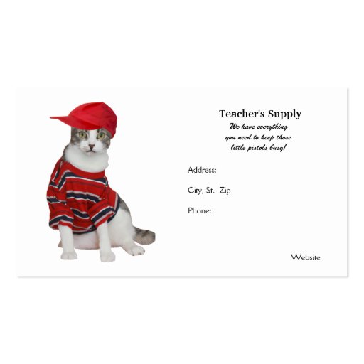 Teacher's Supply Business Cards (front side)