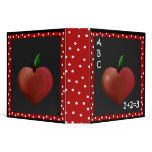 Teacher's Whimsical Heart Apple Binder
