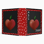Teacher's Whimsical Heart Apple Binder