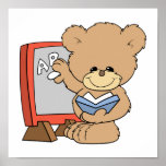 teaching ABCs cute teacher teddy bear design Poster