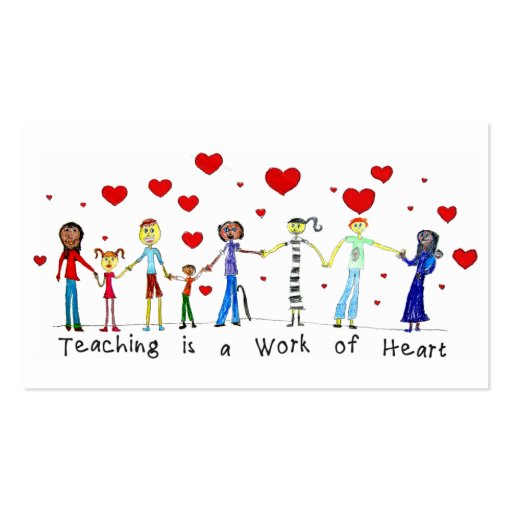 Teaching is a Work of Heart Info Cards Business Card