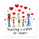 Teaching is a Work of Heart Square Poster posters