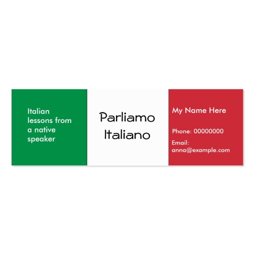Teaching Italian Language -- Advertising Cards Business Card Templates (front side)