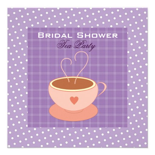 Teacup Bridal Shower Tea Party Custom Invitation (front side)