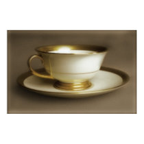 Teacup with Gold trim posters