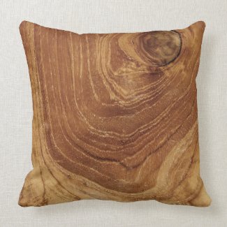 Teak Rustic Wood Grain Nature Wooden Cushion Pillow