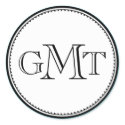 Teal 3 initial letter monogram royal elegance seal sticker