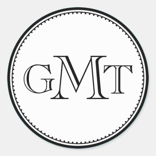 Teal 3 initial letter monogram royal elegance seal round stickers