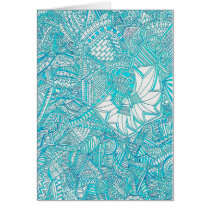 Teal Abstract Card cards