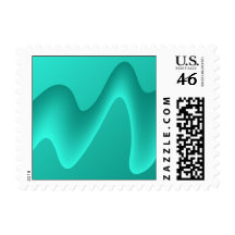Teal Abstract Design Image. Postage Stamps