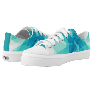 Teal Abstract Design Sneakers