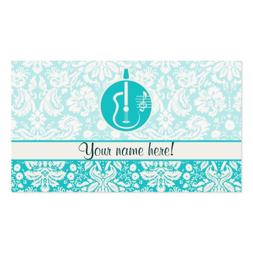 Teal Acoustic Guitars Business Cards