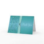 Teal and Aqua Floral Thank You Card