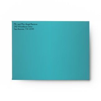 Teal and Black Envelope for Small Thank You Card envelope