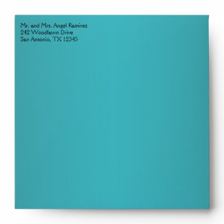 Teal and Black Envelope for Square Invitation envelope