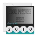 Teal and Black Graduation Invitation