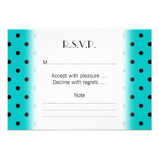 Teal and Black Polka Dot Pattern. Invites