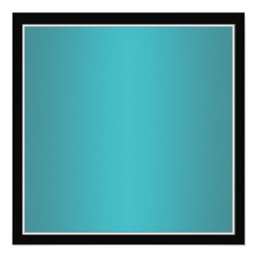 Teal and Black Quinceanera Invitation