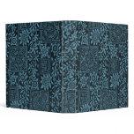Teal and Black Vintage Asian Fabric Binder