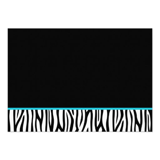 Teal and Black Zebra Sweet 16 Number Birthday Personalized Invite