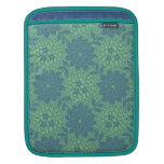 teal and blue floral lattice damask pattern ipad sleeve
