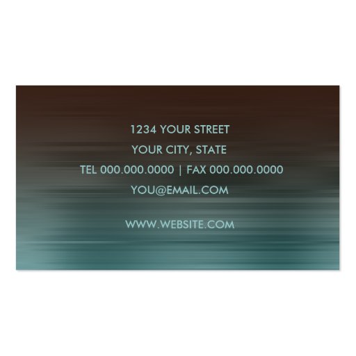 Teal and Brown Stripe Business Card (back side)