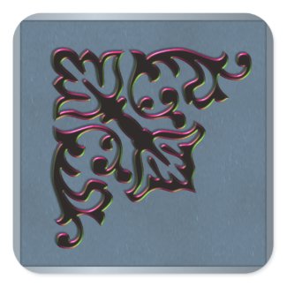 Teal and Crimson Metallic Envelope Square Stickers