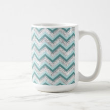 Teal and Crystal Zigzag Pattern Coffee Mug