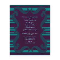 Teal and Dark Blue Striped Wedding Custom Flyer