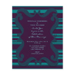 Teal and Dark Blue Striped Wedding flyers