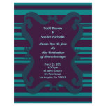 Teal and Dark Blue Striped Wedding Personalized Letterhead