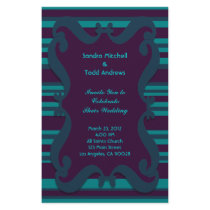 Teal and Dark Blue Striped Wedding Stationery Paper