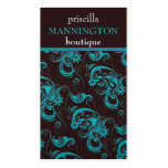 Teal and Espresso Modern Business Profile Card business cards