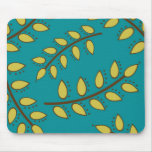 Teal and Green Leaves by Cupcake Cutiees Mousepads