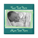 Teal and Green Polkadot Frame Magnet