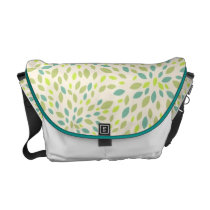Teal and Green Snowflake Messenger Bag