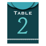 TEAL and GREEN with Lace V13B Table Number Postcard