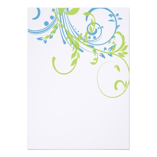 Teal and Lime Double Floral Wedding Invitation