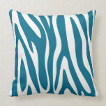 Teal and Off White Zebra Design Pillow pillows