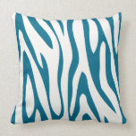 Teal and Off White Zebra Design Pillow pillows